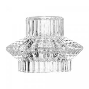 Conjunto 2 Porta Velas Lines 8cm x 8cm x 5,5cm Vidro – Wolff