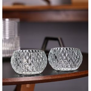 Conjunto 2 Porta Velas Spikes 7,5cm x 7,5cm x 4,5cm Vidro – Wolff
