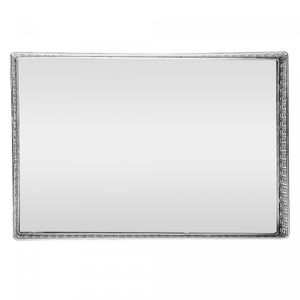 Bandeja com Espelho Versalhes 38cm x 24cm x 5cm Prateada Metal - Wolff