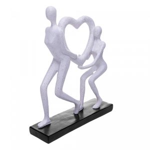 Adorno Decorativo Círculo de Amor 18,5cm x 5,5cm x 22,5cm Resina - Wolff