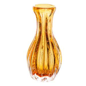 Vaso de Vidro Italy Âmbar 9,5cm x 20cm - Wolff