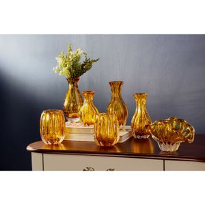 Vaso de Vidro Italy Âmbar 9,5cm x 20cm - Wolff