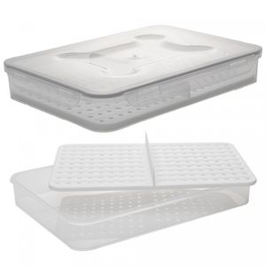 Porta Frios com Divisória e Tampa Hermética 26,5cm x 19cm x 4cm Branco Plástico - Lyor