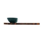 Tabua-de-Madeira-Teca-com-2-Bowls-de-Porcelana-Nordica-Verde-38cm-x-27cm-x-75cm-Wolff-Craft
