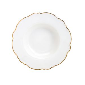 Aparelho de Jantar 42 Peças Porcelana Maldivas Branco com Fio Dourado - Wolff