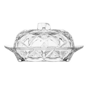 Manteigueira de Cristal Deli Diamond 17cm x 10,5cm x 8cm - Lyor