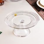 Prato-para-Bolo-com-Pe-Little-Bee-19cm-x-19cm-x-10cm-Cristal-Lyor