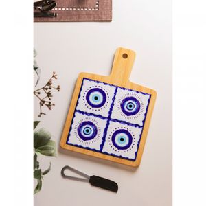 Conjunto 3 Peças para Queijo com Bandeja  Faca e Tábua Greek 18,5 x 26,5 x 1cm Bambu - Lyor