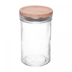 Porta Mantimento com Tampa de Bambu Renova 8,5cm x 14,5cm Vidro - Wolff