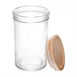 Porta Mantimento com Tampa de Bambu Renova 8,5cm x 14,5cm Vidro - Wolff