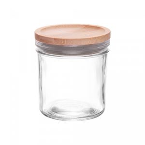 Porta Mantimento com Tampa de Bambu Renova 8,5cm x 9,2cm Vidro - Wolff
