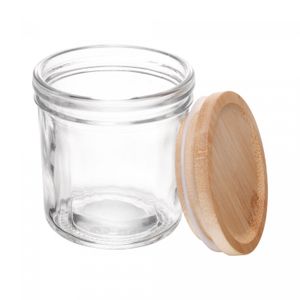 Porta Mantimento com Tampa de Bambu Renova 8,5cm x 9,2cm Vidro - Wolff