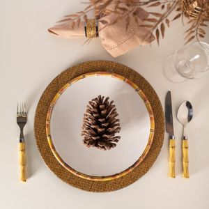 Faqueiro 24 Peças de Aço Inox com Cabo de Plástico de Bambu - Bon Gourmet