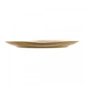Prato Raso de Porcelana Dubai Preto e Dourado 25 cm - Wolff