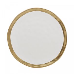 Prato para Sobremesa de Porcelana Dubai Branco e Dourado 21 cm - Wolff