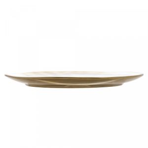Prato para Sobremesa de Porcelana Dubai Branco e Dourado 21 cm - Wolff