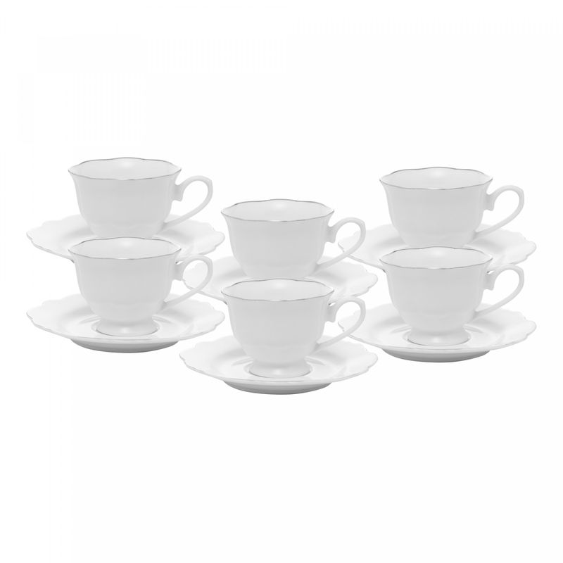 Conjunto-6-Xicaras-de-Cha-de-Porcelana-com-Pires-Branco-com-Fio-Prata-Maldivas-180ml-Wolff