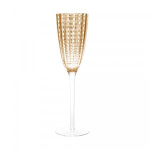 Conjunto 2 Taças de Champagne de Vidro Orquídea Âmbar 200ml - Wolff
