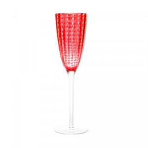 Conjunto 2 Taças para Champagne de Vidro Orquídea Vermelho 200ml - Wolff