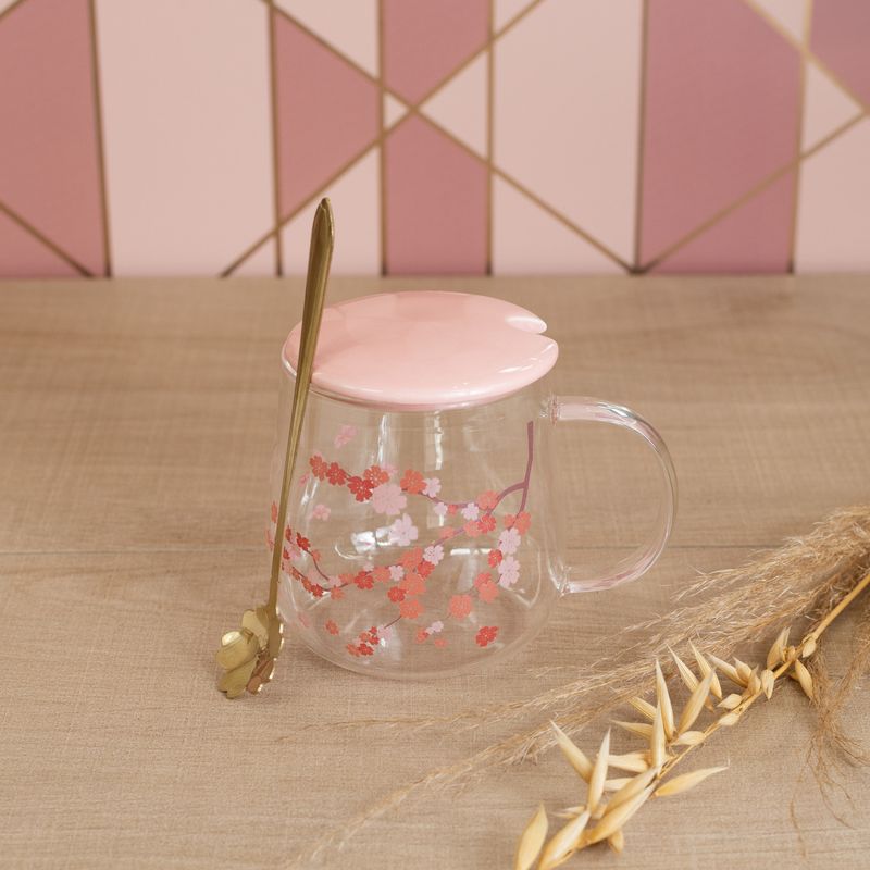 Caneca-de-Vidro-Borossilicato-com-Tampa-e-Colher-Sakura-500ml-Wolff