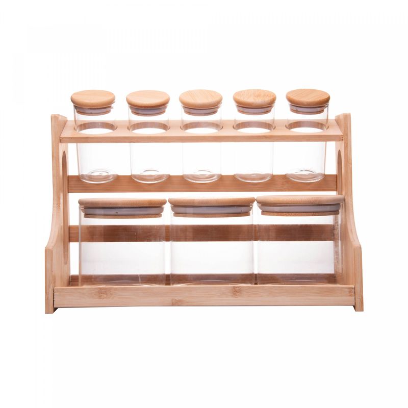 Conjunto-8-Potes-em-Borossilicato-com-Tampa-Hermetica-e-Rack-em-Bambu-500ml-120ml-Wolff