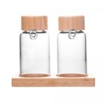 Conjunto-2-Galheteiros-de-Vidro-Borossilicato-com-Tampa-e-Suporte-de-Bambu-170ml-Wolff