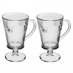 Conjunto 4 Taças para Cappuccino Lines Butterfly 240ml Vidro - Wolff