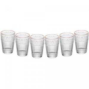 Conjunto 6 Copos Mauve com Fio de Ouro 350ml Cristal Ecológico - Wolff