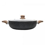 Wok-de-Inducao-com-Tampa-de-Vidro-28cm-Granilite-Preta-Aluminio-com-Revestimento-Ceramico-Wolff