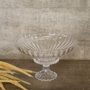 Centro de Mesa de Cristal com Pé Geneva 32cm x 20cm - Wolff