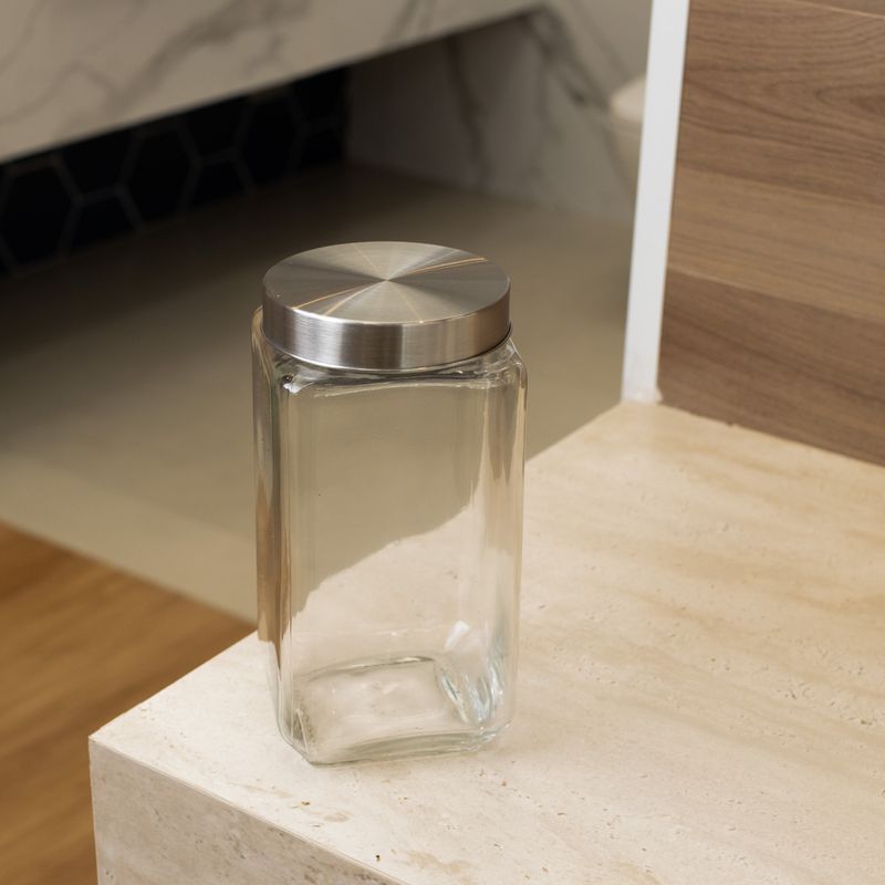 Porta-Mantimento-de-Vidro-com-Tampa-de-Aco-Quadrado-2L-Wolff