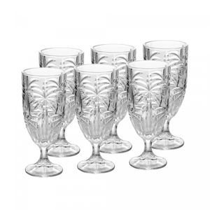 Conjunto 6 Taças de Cristal Palm Tree 450ml - Wolff