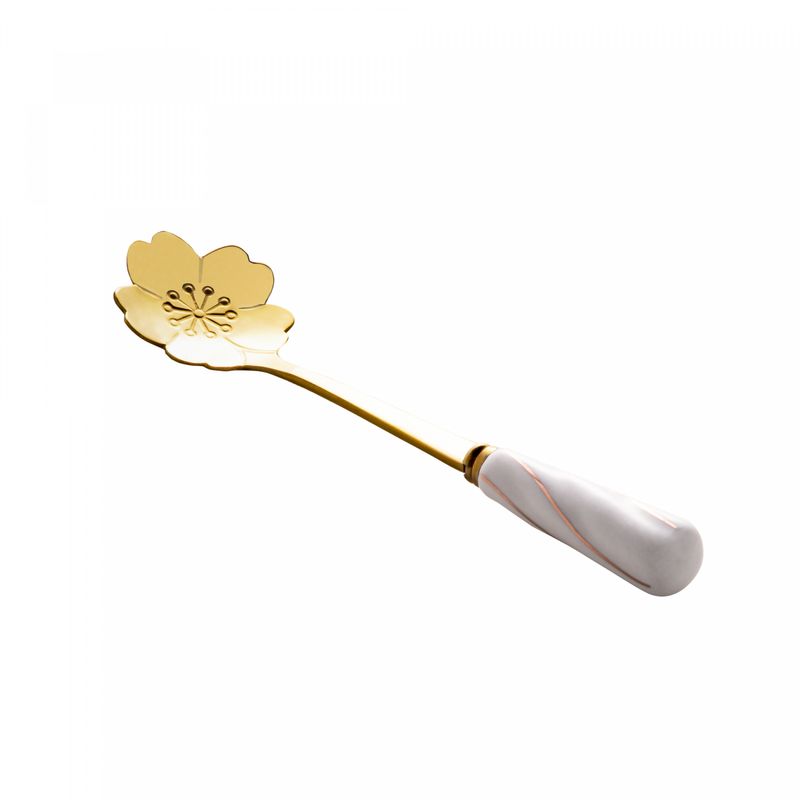 Conjunto-4-Colheres-de-Cha-de-Aco-Inox-com-Cabo-de-Ceramica-Flowers-Dourado-Branco-Wolff