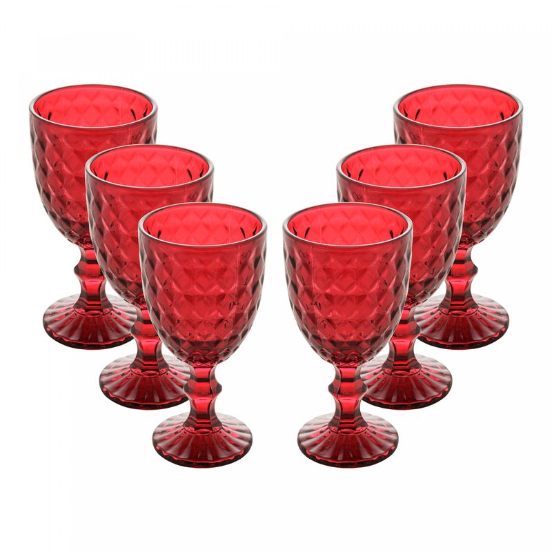 Conjunto-6-Tacas-para-Agua-De-Vidro-Roman-Vermelho-345Ml-Wolff
