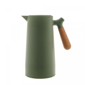Garrafa Térmica de Plástico com Cabo de Madeira Nórdica Verde 1L - Wolff