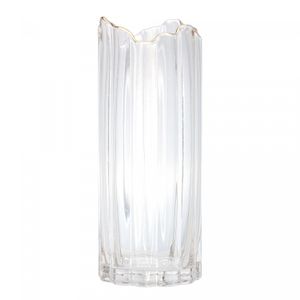 Vaso de Vidro com Borda Dourada 10cm x 25cm - Wolff