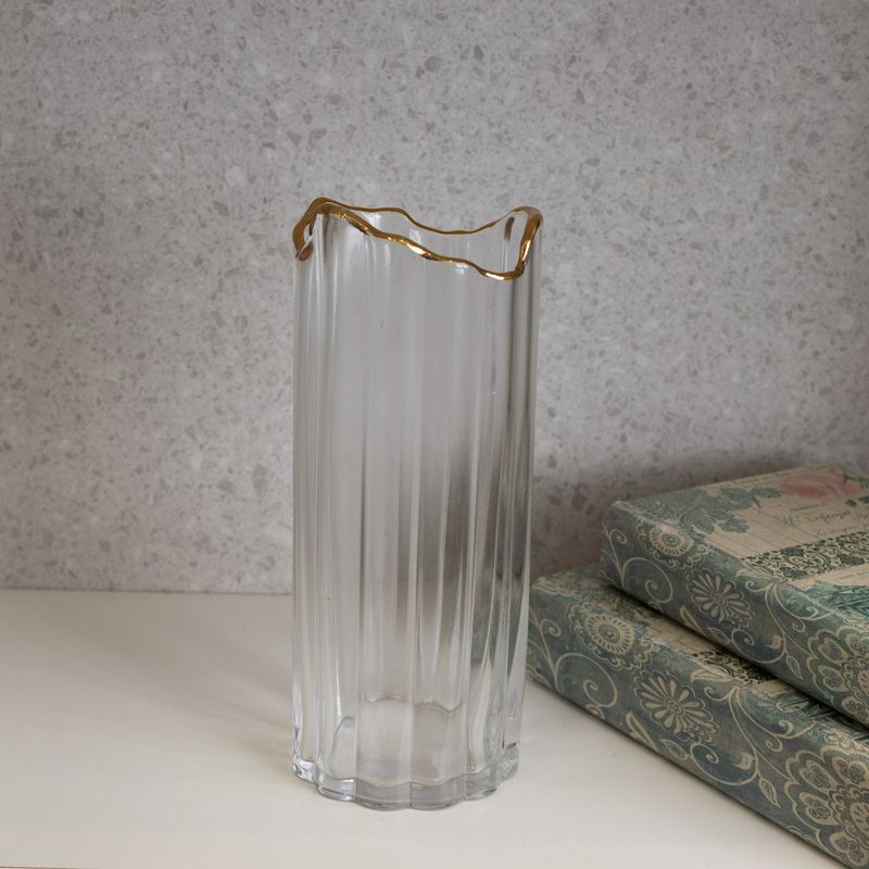 Vaso-de-Vidro-com-Borda-Dourada-10cm-x-25cm-Wolff