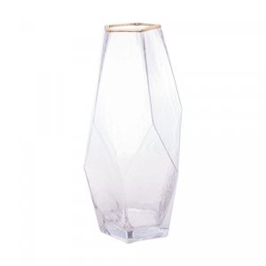 Vaso de Vidro com Borda Dourada Taj 13cm x 23,5cm - Wolff