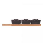 Conjunto-Bandeja-de-Bambu-com-3-Petisqueiras-Quadradas-de-Porcelana-Preta-285cm-x-10cm-x-5cm-Wolff