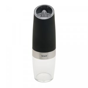 Moedor de Temperos Automático em Aço Inox Gravity Preto 6cm x 6cm x 20cm - Wolff
