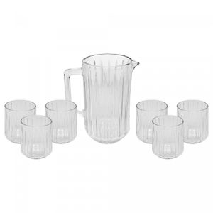 Conjunto 7 Peças Jarra com 6 Copos de Cristal Bangkok 1,45L/300ml - Wolff