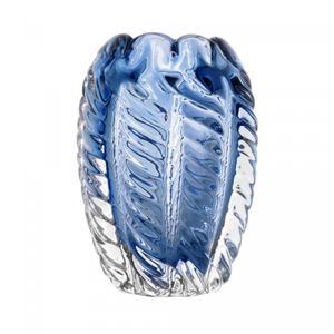 Vaso de Vidro Italy Azul 11cm x 11cm x 15cm - Wolff