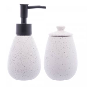 Conjunto 2 Peças para Banheiro de Cerâmica Granilite Branco - Wolff