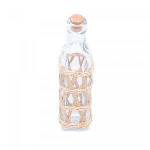 Garrafa para Azeite de Vidro com Fibra Natural e Tampa Rolha 300ml - Wolff