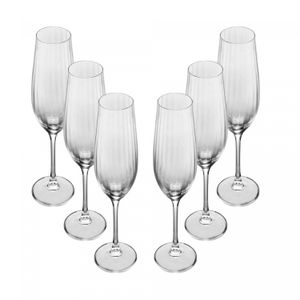 Conjunto 6 Taças para Champagne De Cristal Ecológico Columba Optic 260Ml - Wolff