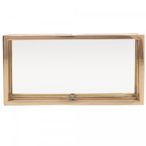 Bandeja de Aço Inox com Espelho Dourada 30cm x 15cm x 5cm - Wolff
