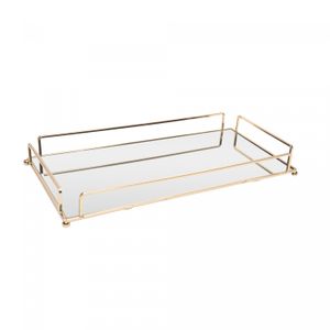 Bandeja Decorativa de Metal Dourada 34cm x 16cm x 4cm - Wolff
