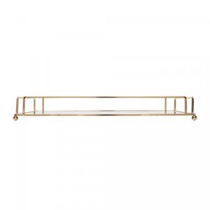 Bandeja Decorativa de Metal Dourada 34cm x 16cm x 4cm - Wolff