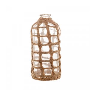 Vaso de Vidro e Fibra Natural 12cm x 25cm - Wolff