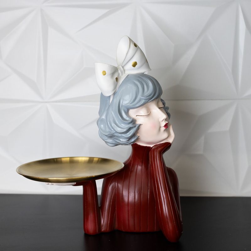 Figura-Decorativa-Boneca-com-Bandeja-de-Resina-24cm-x-18cm-x-32cm-Wolff